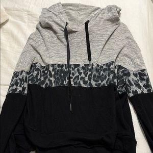 Grey and black cheetah hoodie